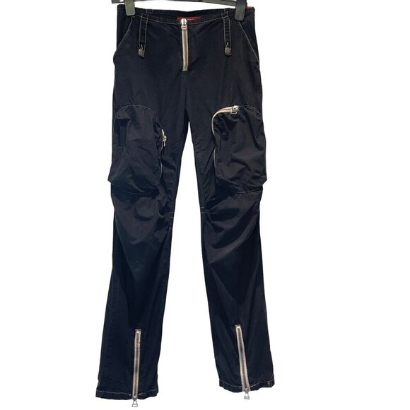 Miss Sixty vintage  90s women's pants cargo zippered grungy  28 waist 36 hip  32 - Picture 12 of 12